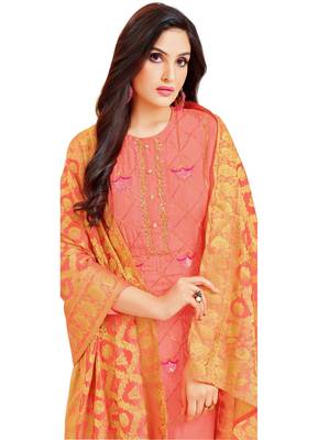 Peach multi resham work cotton salwar 3
