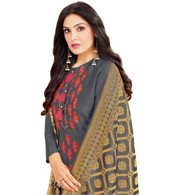 Charcoal multi resham work cotton salwar 2