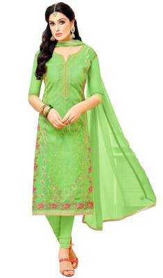 Light-green multi resham work chanderi salwar 2