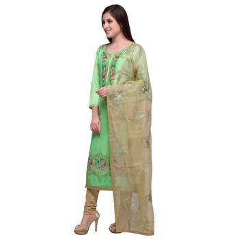 Light-green multi resham work chanderi salwar 2