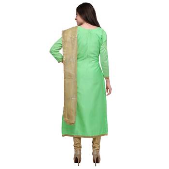 Light-green multi resham work chanderi salwar 3