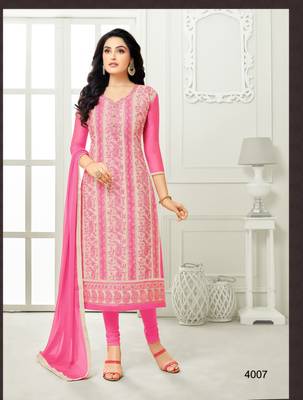 Pink multi resham work chanderi salwar 1
