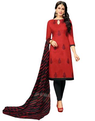 Red multi resham work chanderi salwar 2