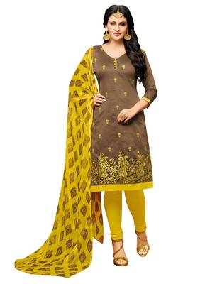 Brown multi resham work chanderi salwar 2