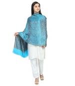 Turquise & Multi Modal Woven Design Paisley Shawl