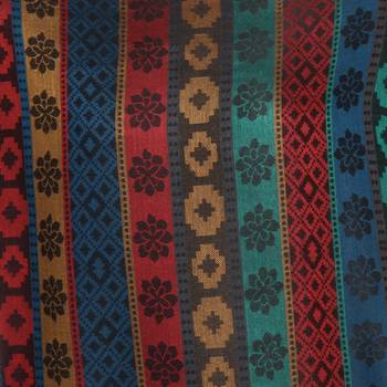 Black & Multicolor Modal Woven Design Geometric Striped Shawl 4