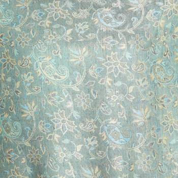 Blue & White Modal Woven Design Floral Shawl 4