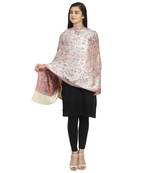 Ivory & Mustard Modal Woven Design Floral Botanical Shawl