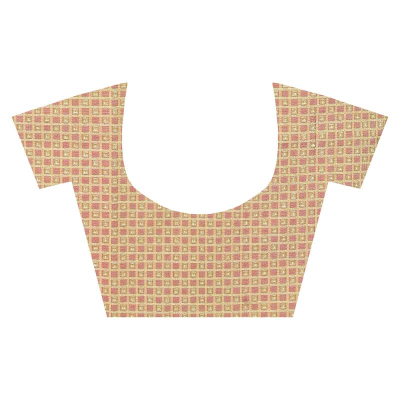 Green Woman Cotton Silk Blend Kota Check Banarasi Saree