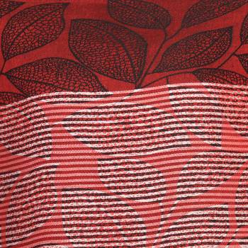 Red & Black Viscose Rayon Woven Design Striped Botanical Shawl 4