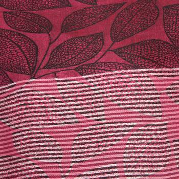 Fuschia & Black Viscose Rayon Woven Design Striped Botanical Shawl 4
