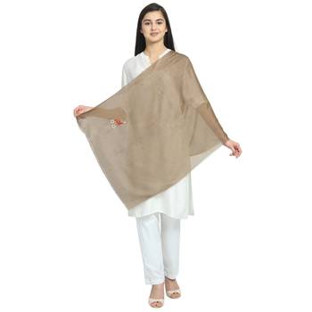 Brown Viscose Rayon Solid scarf 1