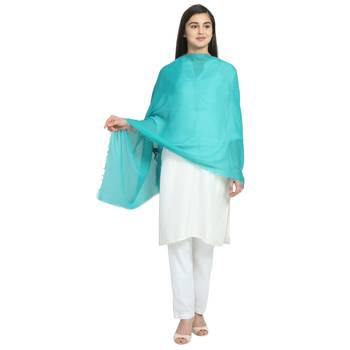 Mint Green Viscose Rayon Solid scarf 1