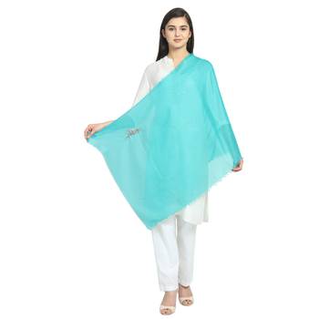 Mint Green Viscose Rayon Solid scarf 2