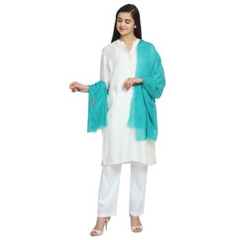 Mint Green Viscose Rayon Solid scarf 3