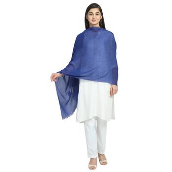Royal Blue Viscose Rayon Solid scarf 1