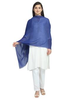 Royal Blue Viscose Rayon Solid scarf