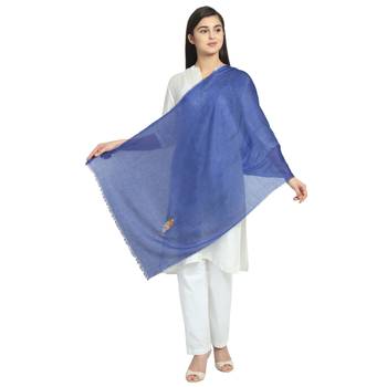 Royal Blue Viscose Rayon Solid scarf 2