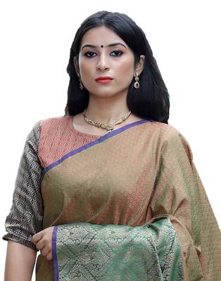 Multicolor woven tanchhoi saree with blouse 3