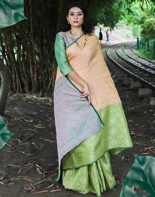 Multicolor woven tanchhoi saree with blouse 2