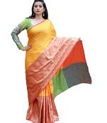 Mustard woven tanchhoi saree with blouse