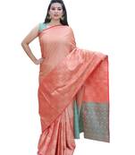 Red woven tanchhoi saree with blouse