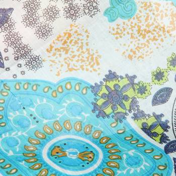 Blue & Multicolor Viscose Rayon Printed Floral Stole 5