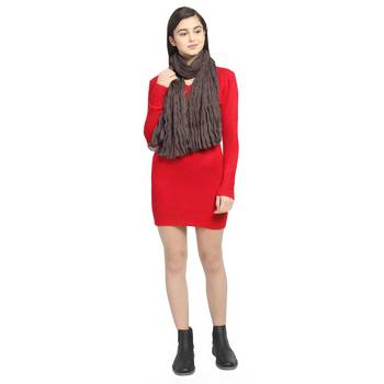 Brown Cotton Solid Crinkle Stole 3