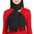 Black Cotton Woven Self Design Stole