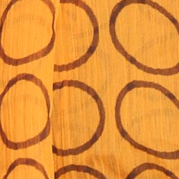 Orange Chiffon Printed Polka Dots Stole 4