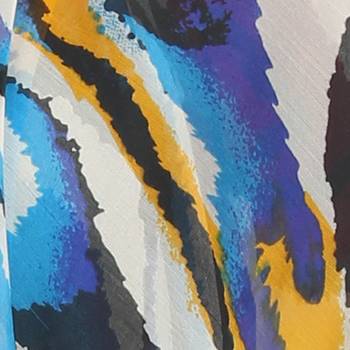 Blue & Multicolor Chiffon Printed Animal scarf 5