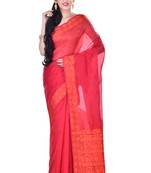 Maroon Woman Cotton Silk Blend  Banarasi Saree
