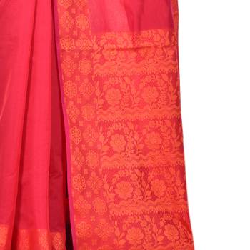 Maroon Woman Cotton Silk Blend  Banarasi Saree 3