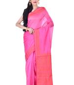 Pink Woman Cotton Silk Blend  Banarasi Saree