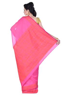 Pink Woman Cotton Silk Blend  Banarasi Saree 2