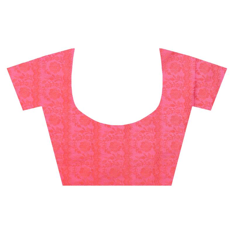 Pink Woman Cotton Silk Blend  Banarasi Saree