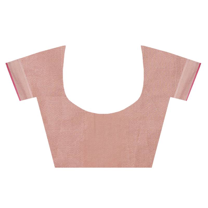 Peach Woman Cotton Silk Blend  Banarasi Saree