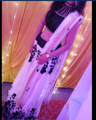 White Embrodery Tishue Net Lehenga Choli With Duptta With Blouse 3
