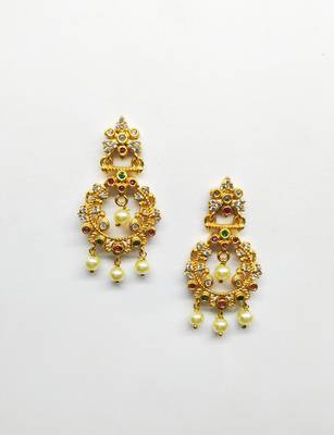 Temple Jewellery Chandbali Earring Rakhi Gift  1