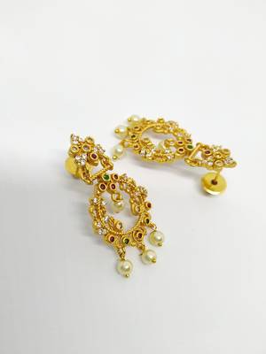Temple Jewellery Chandbali Earring Rakhi Gift  2