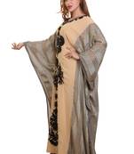 beige moroccan islamic dubai kaftan farasha aari and stone work dress