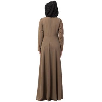 Designer Beige Umbrella Abaya With Pearl Handwork 4