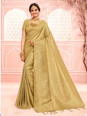 Gold woven art silk saree with blouse 1