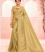 Gold woven art silk saree with blouse