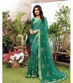 Green woven art silk saree with blouse