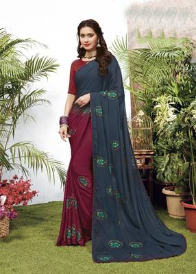 Multicolor woven art silk saree with blouse 1