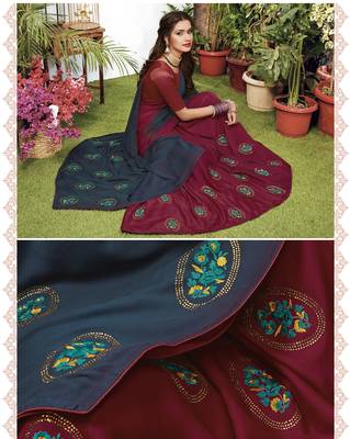 Multicolor woven art silk saree with blouse 2