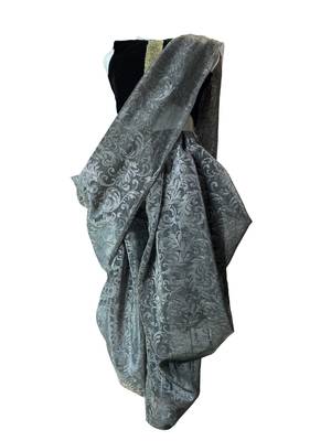 Anitabalia_Label Baby Girl's valvete crop top, self print Dhoti Saree Fully Stitched. 1