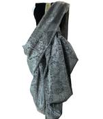 Anitabalia_Label Baby Girl's valvete crop top, self print Dhoti Saree Fully Stitched.