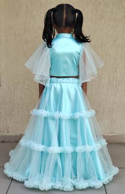 Kids Sky Blue Lehenga Choli 2